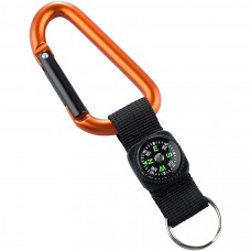 Munkees 3228 карабін 8 mm with strap, compass, keyring orange