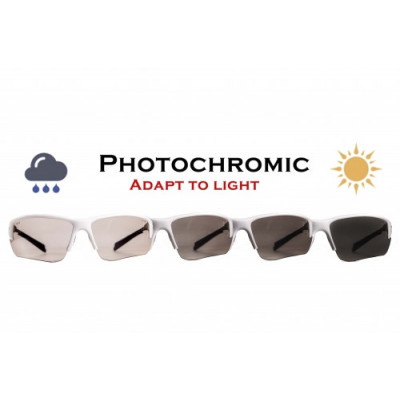 Окуляри фотохромні (захисні) Global Vision Hercules-7 White Photochromic (clear), фотохромні прозорі в білій оправі