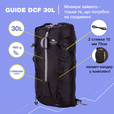 Альпіністський рюкзак Guide 30L чорний