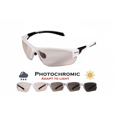 Окуляри фотохромні (захисні) Global Vision Hercules-7 White Photochromic (clear), фотохромні прозорі в білій оправі