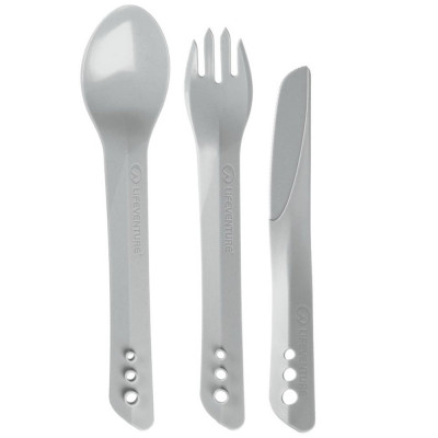 Lifeventure виделка, ложка, ніж Ellipse Cutlery light grey