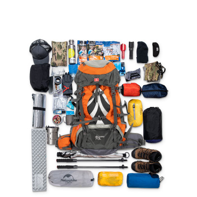 Рюкзак туристичний Naturehike Discovery NH70B070-B, 70 л + 5 л, блакитний