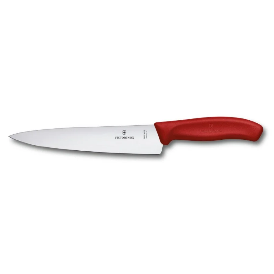 Набір кухонний Victorinox SwissClassic Carving Set ніж+виделка з черв. ручкою у подар.упак.