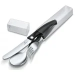 Набор кухонный Victorinox SwissClassic Table Set 3шт з чорн. ручкою (складаний ніж, виделка, ложка)