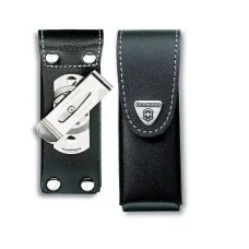 Чохол на пояс Victorinox 111мм шкір.чорн на липучці з повор. кліпом до 6 шарів