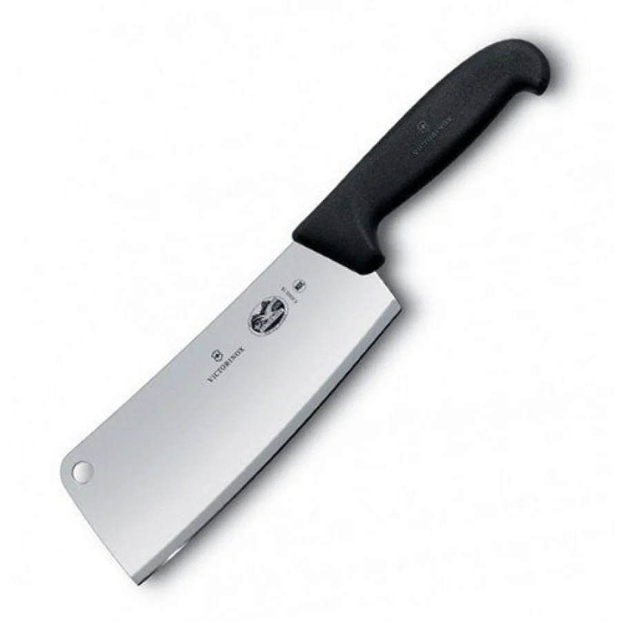 Кухонний ніж Victorinox Fibrox Cleaver лезо 18см великий для м'яса з чорн. ручкою