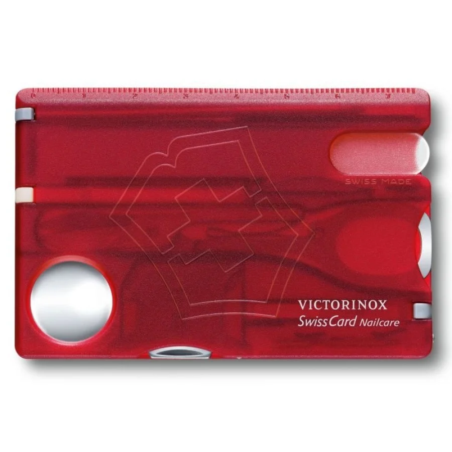 Ніж Victorinox Swisscard Nailcare 82х54х4мм,12функ,черв.прозор