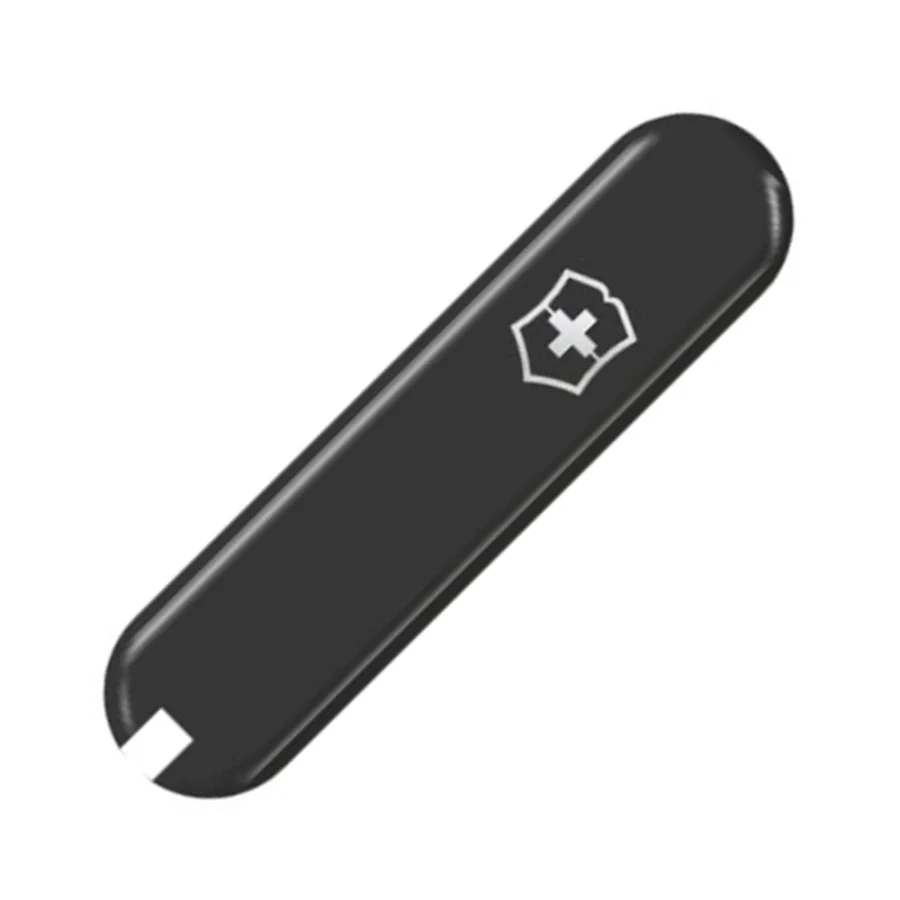 Накладка на ніж Victorinox 58мм black передня з лого (Fa+)